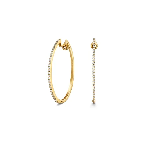 Gold Oval Hoop Earrings 0.51ct 18ct Gold